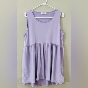 Zenana Outfitters Purple Sleeveless Tiered Tunic